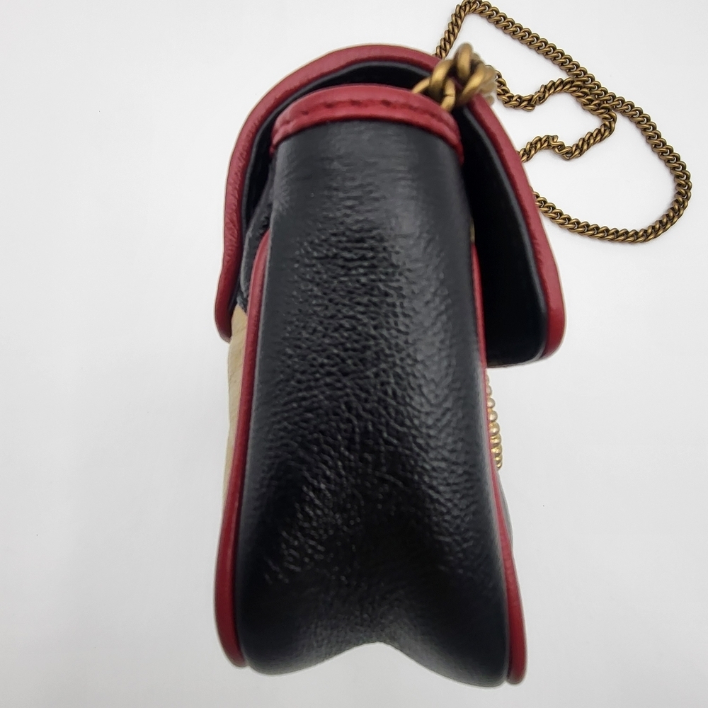 Gucci Tricolor Matelassé Leather Mini GG Marmont Torchon Crossbody Bag Authentic - Picture 4 of 17